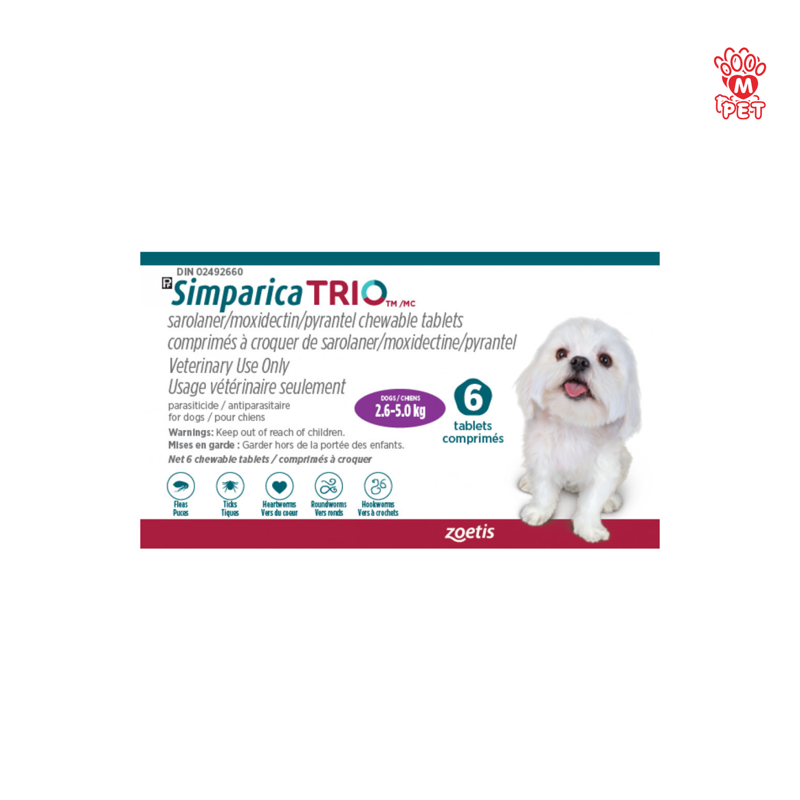 Manoon Pets Shop Simparica TRIO ซิมพาริก้าทรีโอ 2.65KG x3 BLS ENES (S)
